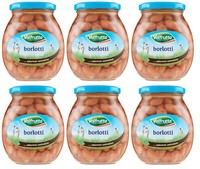 6X Valfrutta Fagioli Borlotti,Italienische Borlotti-Bohnen,Gekochte Bohnen,360G