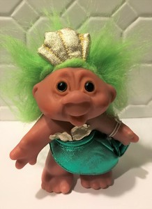 Vintage DAM TROLL 1986 Mermaid Green 