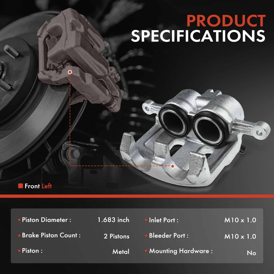 Pinza de freno delantera izquierda con 2 pistones para camioneta Nissan NP300 D21 Pathfinder Foto 2 de 4