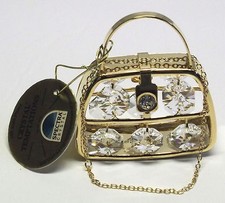 G 3816 Purse Gold Handbag Swarovski Stones Crystal 24K Crystal 7cm