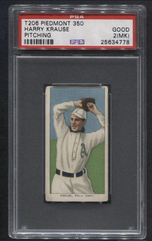 T206 Harry Krause (Pitching) (Piedmont 350)   PSA 2 (MK)