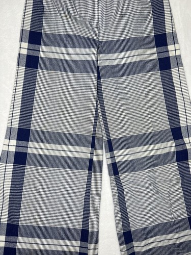 Vintage 70's Bobbie Brooks Bell Bottom Pants Blue Plaid Size 23 X 28 Hippie - Picture 4 of 13