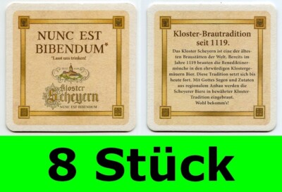 8 Stück Bierdeckel Kloster Brauerei Scheyern Last uns trinken nunc est bibendum