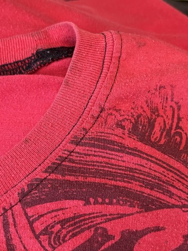 MMA Elite T-Shirt Herren Gr. 2XL Rot Totenköpfe Grunge Y2K Kurzarm Flecken - Bild 12 von 16