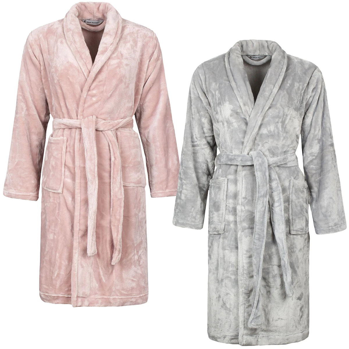 Ladies Thermal Dressing Gown | Heat Holders | Fleece Lined for Winter | No  Hood