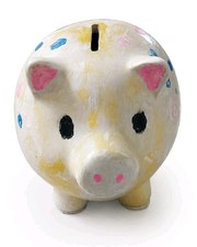 Handmade Ceramic Piggy Bank White Polka Dot Coin Bank Cute Kids Room Decor