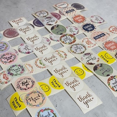 Thank you Sticker For packaging Random 2pc NEW from Japan 2枚セット　ステッカー　シール　かわいい