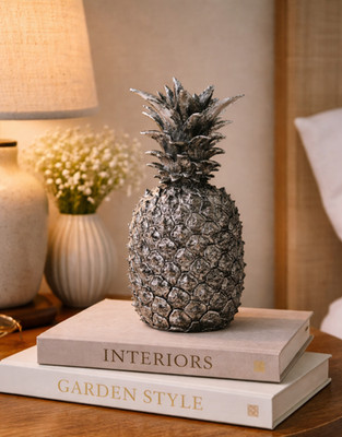 Silber Ananas Ornament Deko Harz Obst Haus Bar Tischdeko 21 cm