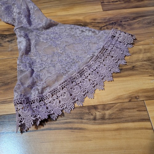 Duster Cardigan M Lace Open Flared Bell Slv Sheer Whimsical Floral Fairycore - Picture 5 of 7