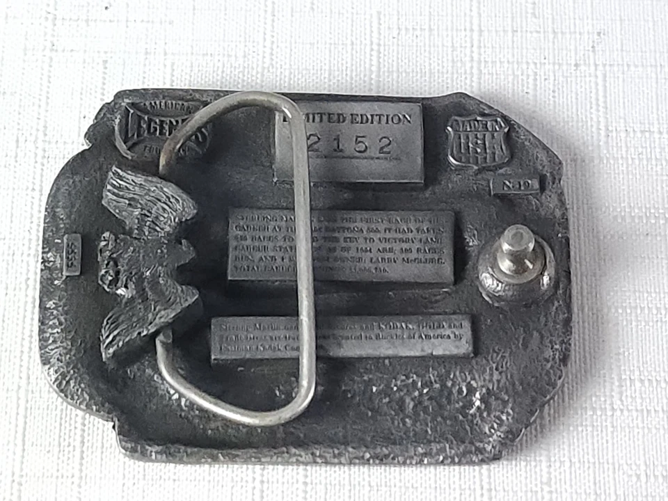 Hebilla de cinturón vintage NASCAR Sterling Marlin Peltre Racing edición limitada años 90  Foto 3 de 4