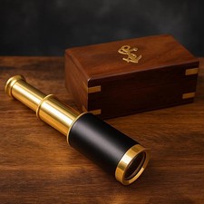 Solid Brass Nautical Telescope Pirate Spyglass Vintage Maritime Handheld Scope
