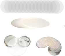 100pcs Button Maker Clear Films 10pcs Star-Patterned Badge Protective Film Bu...
