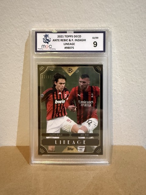 Filippo Inzaghi Ante Rebic /99 Topps Deco Lineage 2021 MGC Graded 9 Slab