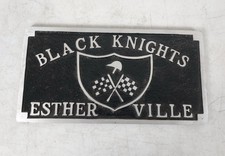 Hot Rod Black Knights Estherville Iowa Car Club Plaque License Plate Sign