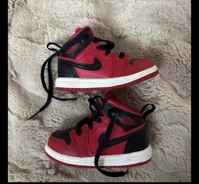 Jordan Air Jordan 1 Mid  Reverse Bred  Leather Sneaker Baby Shoes 5C Unisex