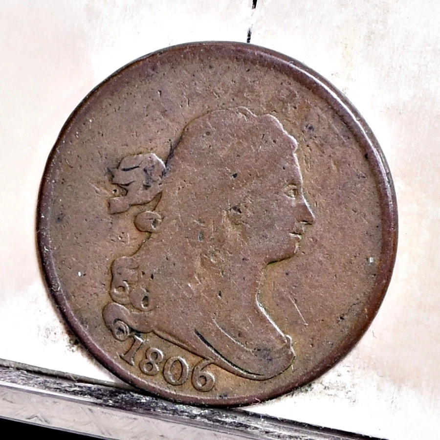 1117.　激レア　年代物　1806年　アメリカ　ドレイブパスト　ハーフセント 1806 Year Draped Bust Half Cents (1800-1808) for sale | eBay