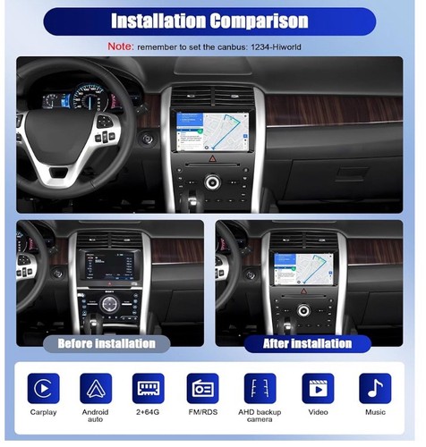 CAMECHO 2G+64G Android 13 Car Stereo for Ford Edge 2011-2015 - Picture 2 of 8