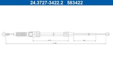 Bremsseil Seilzug Feststellbremse ATE 24.3727-3422.2 für VW POLO 6 AW1 BZ1 AE1 4