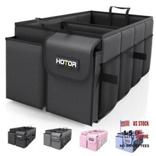 Trunk Organizer - Foldable Car Organizer for Medium 2 Compartments Black