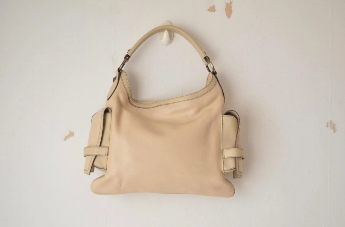 Versace — Gianni Versace vintage cream leather hand shoulder bag Y2K