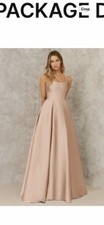 Azazie x Kendall and Kylie: A-Line Pleated Stretch Satin Floor-Length Dress