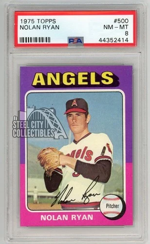 Nolan Ryan 1975 Topps Baseball Card #500 PSA 8