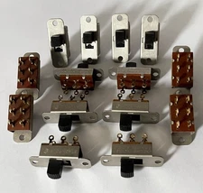 Lot of 14 Unused Vintage Stackpole 6-Pin DPDT Slide Switches, 0.5A 125V AC-DC