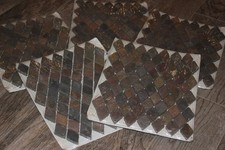 Lot of 5 SF Sheets Multicolor Slate Natural Stone Harlequin Diamond Mosaics Tile