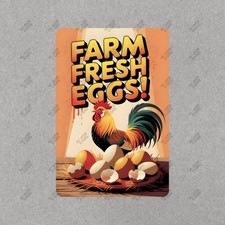 Vintage Farm Fresh Eggs Sign Rustic Chicken Decor Farmhouse Kitchen 265