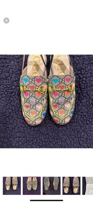 Gucci Print Blue, Red and Pink Moccasins with Iconic Design