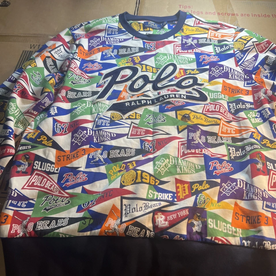 polo ralph lauren sweatshirt men Lg Stadium Script Flags - Image 2 of 4