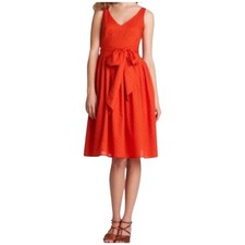 J. Crew Bright Orange Sundress Midi Sleeveless Cotton Dress sz 6
