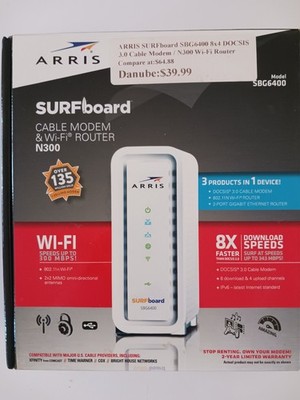 Arris SBG6400 Docis 3 Cable modem/N300 wi-fi router,used