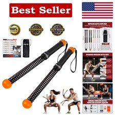 Durable Cordless Battle Rope for HIIT Strength Training - Orange 1.61lb