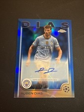 2024-25 Topps Chrome UEFA Ruben Dias Auto Blue Refractor #1/150 Manchester City!