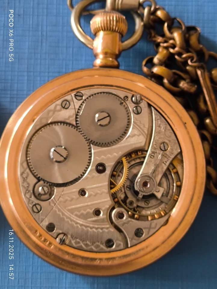 Часы Potcket с золотым покрытием 56 мм в рабочем состоянии - Изображение 4 из 4