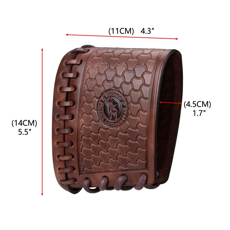 TOURBON Leather Recoil Pad Hunting Buttstock Cover Rifle Shotgun Stock Protector - Image 2 of 4