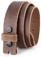 Belt for Buckles 100 Full Grain Piece Leather Belt, w/Snaps for Interchangea...