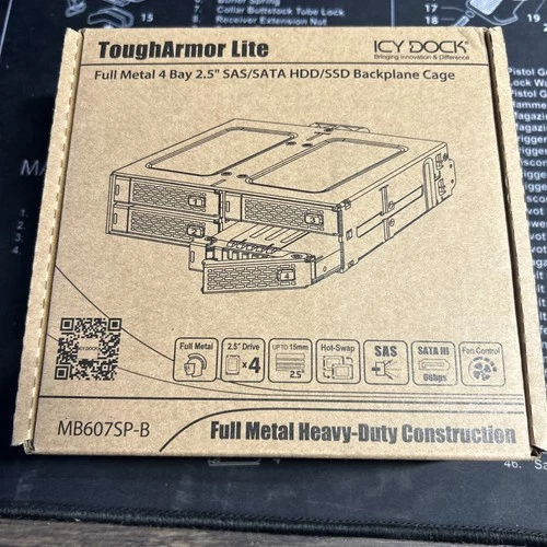 ICY DOCK MB607SP-B  ToughArmor Lite Full Metal 4 Bay 2.5” Sata Hhd/ssd Cage