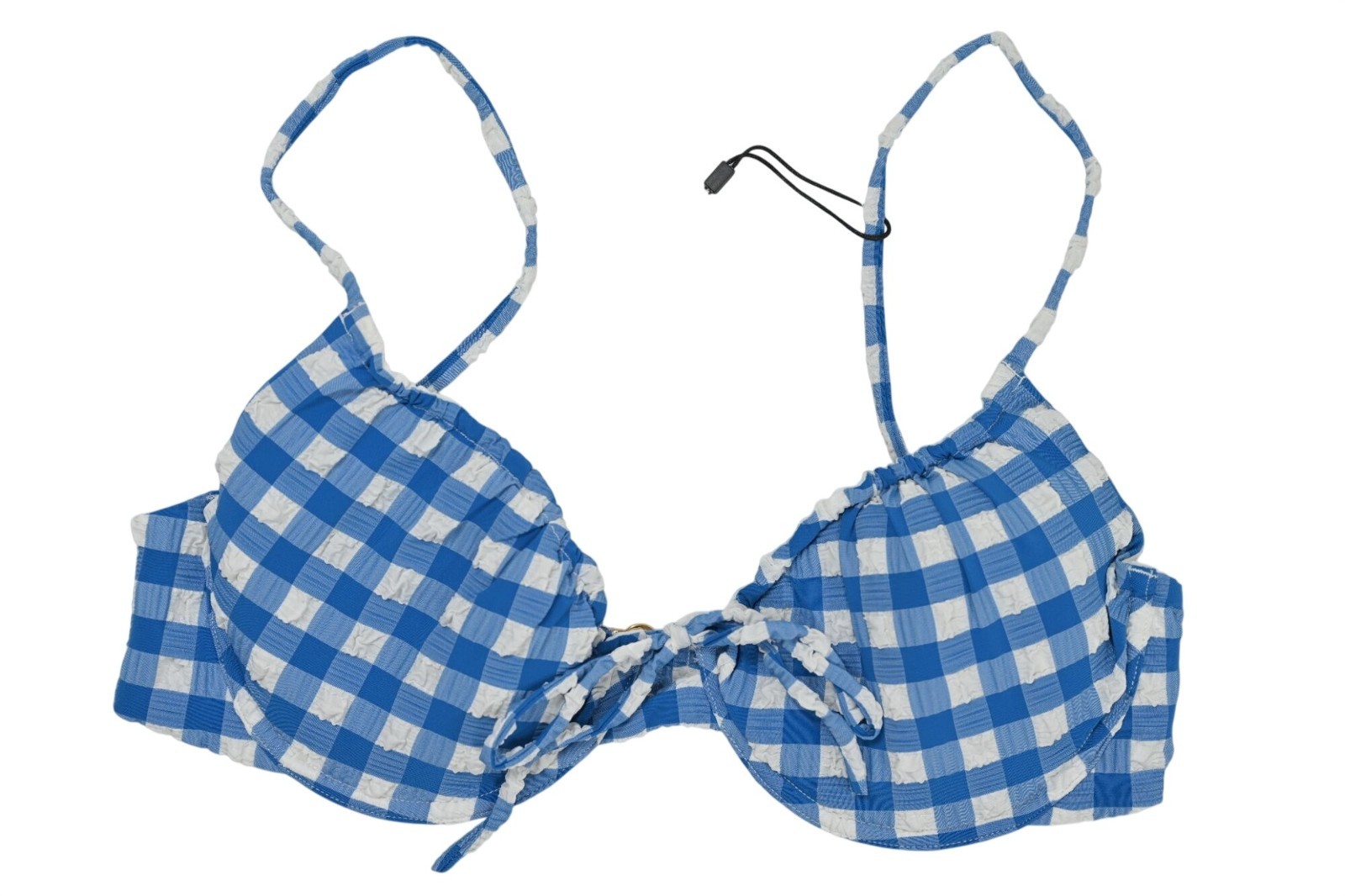 Montce Lucy Bikini Top in Blue Gingham