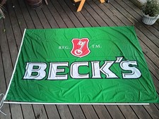 🚩Riesige Flagge neu Beck's Pilsener Bier Brauerei Fahne Banner Mast 2,15 x 1,40