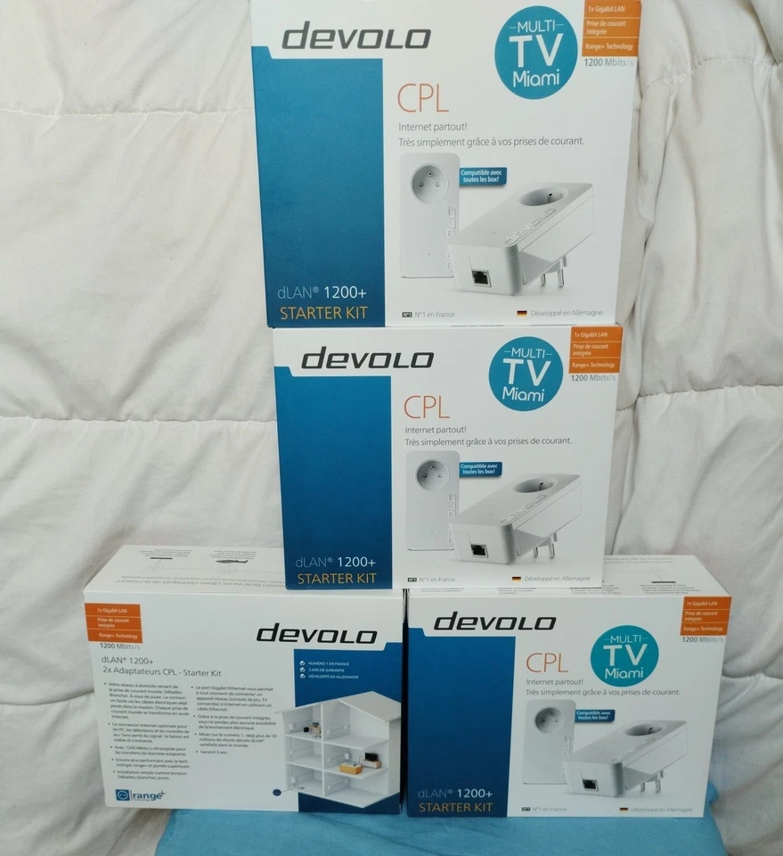 CPL DEVOLO 1200, 2 PRISES ET 2 FICHES RJ45 COMPATIBLE AVEC TOUTES LES BOX, DLAN  - Imagen 2 de 4