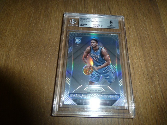 2015 Panini Prizm SILVER #328 Karl Anthony Towns KAT RC Rookie MINT PSA 9