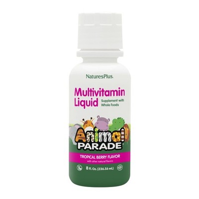 Nature's Plus Animal Parade Kids Liquid Multivitamin Tropical Berry 8 Fl Oz