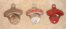 LOT OF 3 COCA COLA COKE STARR X WALL MOUNT SODA MACHINE COOLER BOTTLE OPENERS