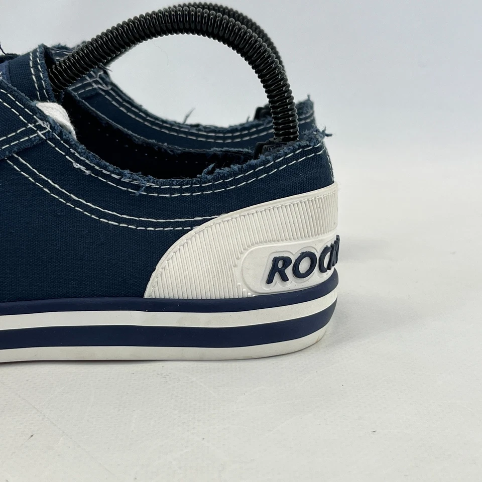 Rocket Dog Trainers Navy Blue & White Plush Foam Comfort Canvas Plimsole UK 6 - Image 2 of 4