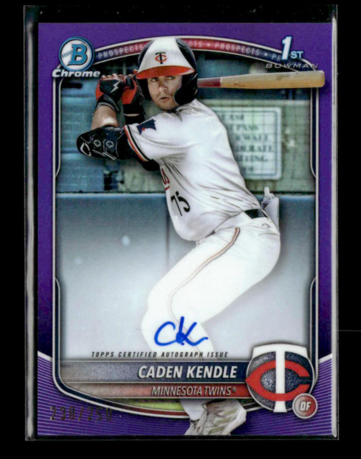 Caden Kendle 2025 Bowman Baseball 1st Auto Purple 238/250 Chrome Prospects [zj25