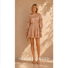 Ulla Johnson Averil Mini Dress 0 Pink Gold NEW
