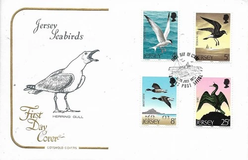 1975 JERSEY BIRDS SEABIRDS ON SUPERB COTSWOLD FDC