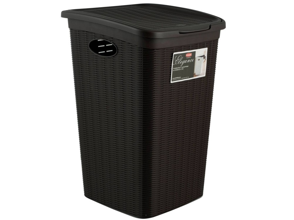 Cesto Portabiancheria Elegance 50L Moka Stefanplast - Design Made in Italy
